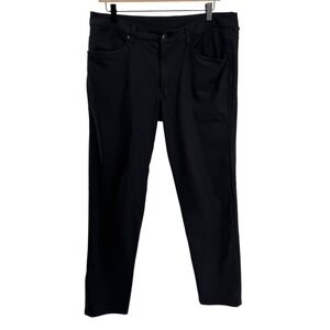 Lululemon ABC Slim Pant Mens 34 Black Warpstreme Performance Trousers Travel